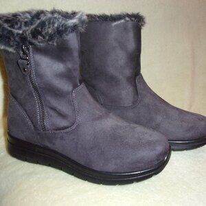 Winter Boot Charcoal Gray Size 7 M Side Zip
